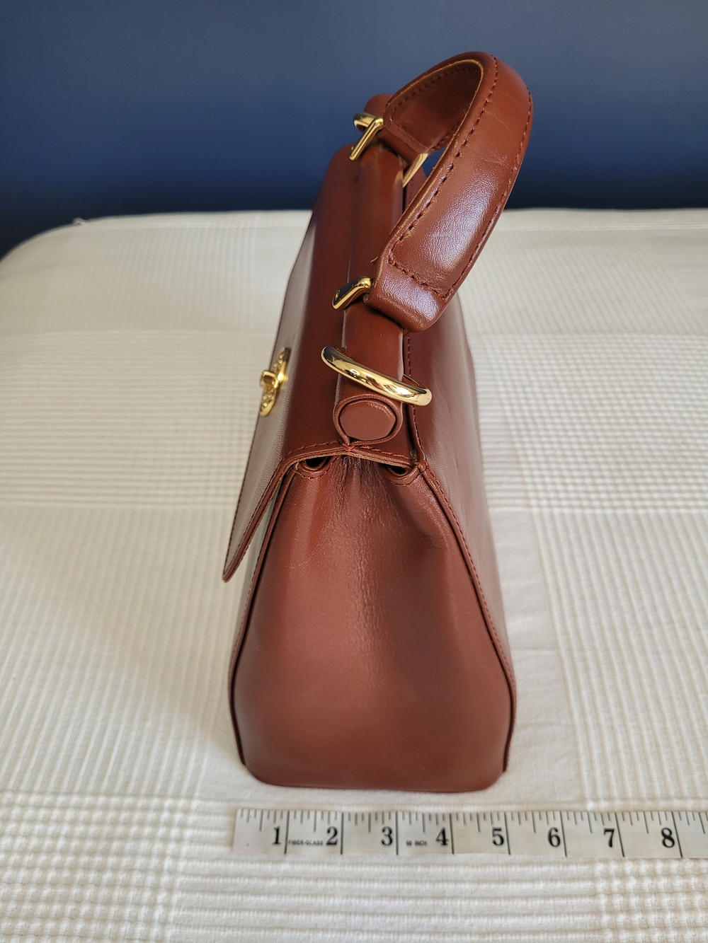🍂 Jafferjees Vintage Brown Leather Top-Handle Handbag - EUC - Picture 12 of 16